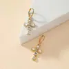 Pendientes de cruz de moda elegantes estilo coreano con circonita para mujer, pendientes de botón tipo diamante de lujo ligero de alta calidad, nicho rojo en línea