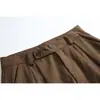 Pantalones Plisados de Pierna Recta, Doble Botón, Estilo Americano Retro, Holgados, Modernos, Geniales, Silueta Cropped para Hombre