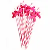 Fábrica en stock al por mayor paja de papel con lazo creativo decoración de fiesta mesa de postres vestido de cumpleaños tapón de botella de pudín enchufable