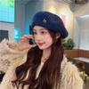 Boina de otoño e invierno para mujer estilo coreano moda que hace que la cara se vea pequeña sombrero de felpa estilo japonés que combina con todo circunferencia de cabeza grande boina de pintor Beilei moda