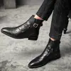 Botas Talla Grande 46, Botas Martin para Hombre Estilo Otoño Nuevo, Zapatos Casuales Británicos de Punta, Zapatos Retro de Caña Alta para Hombre