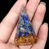 2320-Resina de Pedra de Cristal Hexagonal Cone Suporte de Anel Ornamento Geométrico 3D em Forma de Cone Suporte de Anel de Pedra Semi-Preciosa
