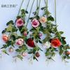 Rosa búlgara com botões Rosa Casamento Auditório Layout Simulação Flores Soft-fitting Paisagem Comércio Exterior Flores Falsas