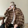 Camisa de cuadros retro japonesa de primavera y otoño para hombre, de manga larga, estilo nuevo, holgada, casual, chaqueta de camisa de alta gama para hombre