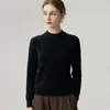 Suéter de Caxemira 100% caxemira pura de cabra suéter de gola redonda para mulheres, malha slim-fit de outono e inverno, top base macio e quente