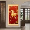 Pintura Decorativa de Pergamino Auspicioso Modelo Nuevo 2026 Año del Caballo al por Mayor para Sala de Estar, Entrada, Fondo de Sofá, Pintura Colgante "Mandaochenggong"