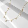 Collar con colgante de circonitas Gimmel Dot en plata de ley 925 para mujer, estilo europeo y americano, ligero, de lujo, con distintiva cadena de clavícula con borla de diamantes pequeños.