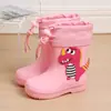 Botas de chuva infantis botas de chuva fechadas forradas de fleece para meninos antiderrapantes bebê crianças meninos dinossauro criança Crianças Meninas sapatos d'água