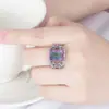 Kalemei comercio exterior piel de camarón más vendido joyería anillo de diamante colorido de lazo creativo anillo de diamante ojo de caballo de moda