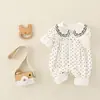 Estilo de outono (Dupla camada) Macacão Romper Simples de Bolinhas com Costas Fechadas para Passeios, Roupa para Bebês e Crianças