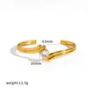 El nuevo brazalete de acero inoxidable con incrustaciones de diamantes de Liquan tiene un aspecto de alta gama, brazalete de acero de titanio con apertura irregular de oro de 18k que no se decolora