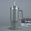 Taza de Acero Inoxidable de Aspecto Premium con Popote, Gran Capacidad, Taza de Agua Portátil con Popote para Coche, Taza para Hielo, Taza Térmica