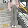 Pantalones de mujer embarazada, nuevo estilo, microelásticos, de cintura baja, de arroz glutinoso, con cordón ajustable, holgados, de pierna ancha, rectos.