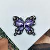 Nuevo accesorio transfronterizo de 34*40 MM con forma de mariposa de cristal con diamantes de imitación en polvo de aleación de color, accesorios para el cabello y ropa, accesorios de bricolaje