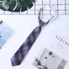 GravataJK Feminina Estilo Japonês Uniforme Camisa Xadrez Acessórios de Uniforme Escolar Pessoas Preguiçosas Grátis Estilo Preppy Gravata para Casal Estudante