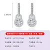 Brincos Femininos de Prata S925 com Pedra Única em Formato de Cadeado de Moissanita com Cravação ao Redor, Fornecimento Direto da Fábrica, Joias de Luxo Leve