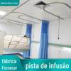Spot Hospitalar Médico Tinta de Oxidação Trilho de Cortina Reto em L em U Trilho para Enfermaria Médica Atacado Trilho Deslizante