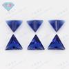 Huagang Gema Triángulo Ángulo Recto Azul Real Vidrio Piedra Desnuda Zafiro Sintético Color Fondo Puntiagudo Anillos