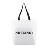 Bolso Tejido Blanco Simple de Moda Personalizado Bolso de Mano de Tienda de Ropa de Marca de Diseñador Bolsa de Almacenamiento Biselada