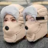 Gorro Lei Feng de Invierno para Exteriores para Hombre y Mujer, Cortavientos, Protección para Orejas y Cara, Gafas de Invierno, Gorro Grueso de Algodón Cálido a Prueba de Frío