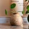 Vaso de Beleza de Grés Chinês Zen Retrô Escritório Arranjo de Flores Hidropônico Cerâmica Interior Desktop Enfeites Recipiente para Flores