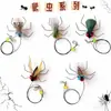 Cabeza de repuesto para caña de juguete para gatos tipo mosca simulada con cuerda larga, accesorio de insecto, pequeño juguete volador para gatos muy animado, artículos para mascotas para autoentretenimiento