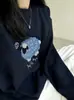 Suéter de estilo coreano, reductor de edad, con temática de dibujos animados, bordado tridimensional con patrón de cordero para mujer, corte holgado, suave y cómodo para otoño e invierno