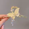 Pinza para el Cabello de Aleación Estilo Coreano Mariposa Borla Estilo Antiguo Verano 2025 para Mujeres Accesorios Frescos y Dulces para la Parte Posterior de la Cabeza