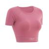 Roupas de ioga de manga curta top sexy cropped fitness roupas esportivas T-shirt running stretch meia manga apertada