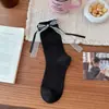 Meias estilo fino meias franzidas meias de cano médio laço meias de renda fofas para combinar com sapatos de couro pequenos estilo balé primavera verão