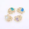 Conector de elefante Aobao chapado en cobre directo de fábrica con incrustaciones de circón elefante animal lindo joyería DIY al por mayor