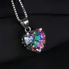 Fábrica Directa plata antigua cristal colorido incrustado colgante de circonio moda estilo OL colgante de collar plateado venta al por mayor entrega
