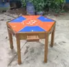 Mesa pentagonal de madera maciza ajedrez y juego de cartas mesa Guandan mesa hexagonal Gouji mesa pata de perro mesa Dou Dizhu mesa Baohuang octagonal