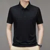 Camisa Polo Jacquard Diamante Xadrez de Seda Gelada com Gola Verão Top de Lapela Verão Camiseta de Manga Curta TikTok