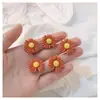 Acessórios de resina diy pequena zínia girassol acessórios de cabelo infantil suprimentos para carro decoração materiais de beleza