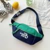 Moda Transfronteiriça Bolsa de Peito Infantil 2025 Primavera Novo Menino Bonito Passeio de Primavera Carta Bolsa de Ombro Pequena Bolsa Esportiva Casual