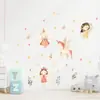 Duende Hada Unicornio Pegatina de Pared Autoadhesiva Mundo de Cuentos de Hadas Habitación Infantil Guardería Pegatina Decorativa BR0242E