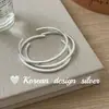 Pulseira de Malha Oca de Prata Esterlina S925, Joia Versátil de Alto Padrão, Estilo Ins de Dongdaemun, Coreia, Prata Brilhante de Nicho