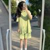 Verano Nuevo Shorts de Manga Corta, Traje Casual Elegante para Niñas y Estudiantes, Conjunto Deportivo Holgado de Dos Piezas a la Moda, Tendencia de Verano