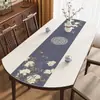 Novo Jogo Americano Oval Estilo Chinês, Toalha de Mesa Impermeável e à Prova de Óleo, Sem Lavagem, Tecido de Luxo Leve de Alta Qualidade, Novo Jogo Americano Oval para Mesa de Jantar