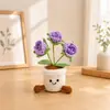 Venta Caliente Transfronteriza Hilo Ganchillo Planta en Maceta Rosa Girasol Abejita Maceta Linda Decoración Adorno Estilo Curativo