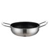 Olla individual de acero inoxidable para ramen, olla coreana para fideos instantáneos, olla individual pequeña para sopa, olla seca para mariscos, olla para sopa doméstica, olla de doble oreja
