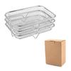 Rack de Secagem e Cozimento a Vapor de Aço Inoxidável 304, Três Níveis, Empilhável para Assar e Cozinhar a Vapor, Rack de Secagem, Rack de Desidratação, Cesta para Fritar Alimentos, Cesta para Air Fryer