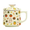 Taza de Cerámica con Tapa, Caja de Regalo con Quemador de Incienso, Taza de Té para Oficina Tendencia Nacional, Set de Regalo Souvenir de Negocios