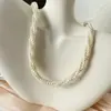 Collar de Perlas Barrocas para Mujer, Diseño de Nicho de Lujo Ligero, Cadena para Clavícula Retorcida Multicapa, Collar para Mejor Amiga, Accesorios para Collar