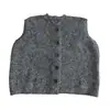 Chaleco de punto sin mangas de cuello redondo estilo perezoso para mujer, nueva llegada de otoño, transpirable, versátil, top sin mangas abotonado, para usar en capas con suéteres y chaquetas