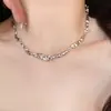 Deseo Puro Spice Girl ~ Collar Irregular de Papel de Estaño para Mujer Otoño e Invierno Accesorios con Sentido del Diseño Nicho Estilo Dulce Cool Frío Cadena Clavícula