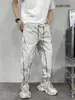 Calça Harem Casual Solta Listrada Estilo Streetwear Versátil Fresca Tendência de Verão de Comércio Exterior de Alta Qualidade para Jovens Homens