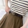 Cinturón para mujer simple para combinar con todo verano retro decorativo negro para mujer jeans pantalones cinturón delgado moda femenina estudiante