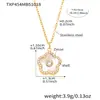 Xinyixinxin Acero Inoxidable Piedra de Cristal Natural Garra Biselada Incrustada Circonita Cuadrada Flor de Cinco Pétalos Conjunto de Collar y Pulsera